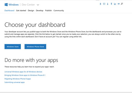 Dashboard in Windows Phone